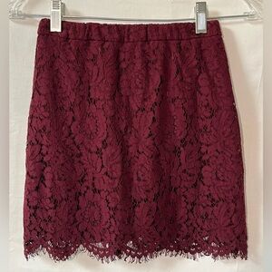 Forever 21 Red/Burgundy/Maroon Lace Skirt Size S